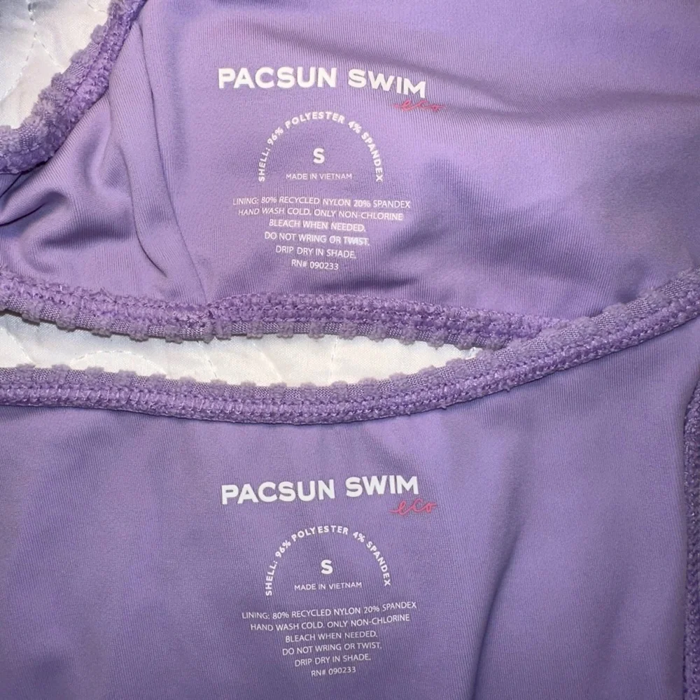 Pacsun Eco Purple Avalon Terry Ribbed High Cut Bikini Set - Picture 7 of 7
